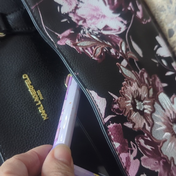 Karl Lagerfeld Bags Karl Lagerfeld Flower Print Embroidered Satchel